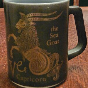 Vtg Zodiac Capricorn Federal Milk Glass 8 oz Coffee Mug